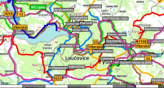 Touristische Karte der Loučovice ....